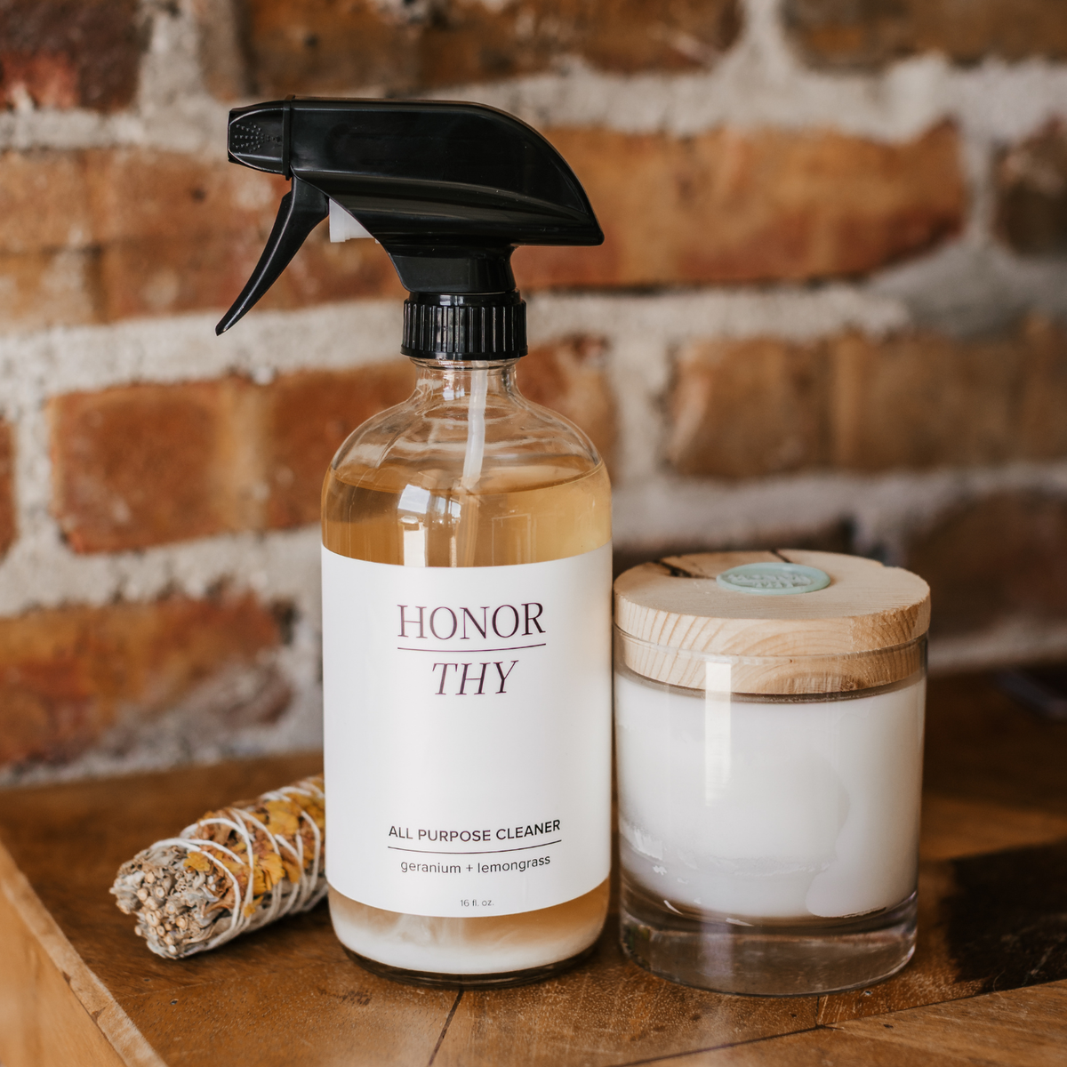 Housewarming Gift Set: Non-Toxic Candle, All Purpose Cleaner, and  Smudge Sage Stick