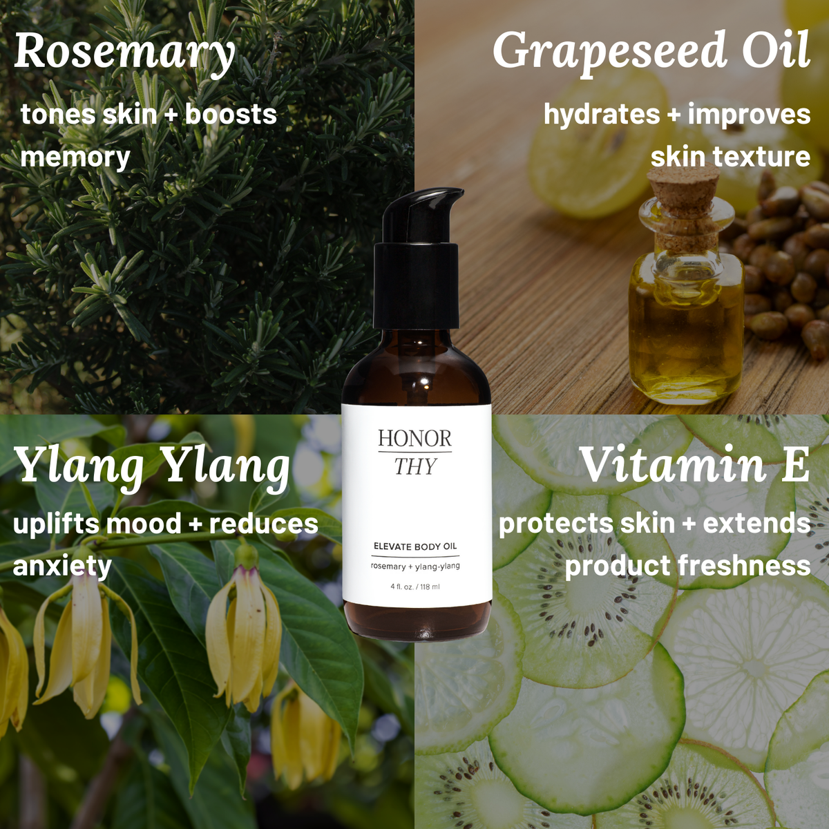 Energizing and  Balancing Body Oil: Rosemary, Ylang Ylang