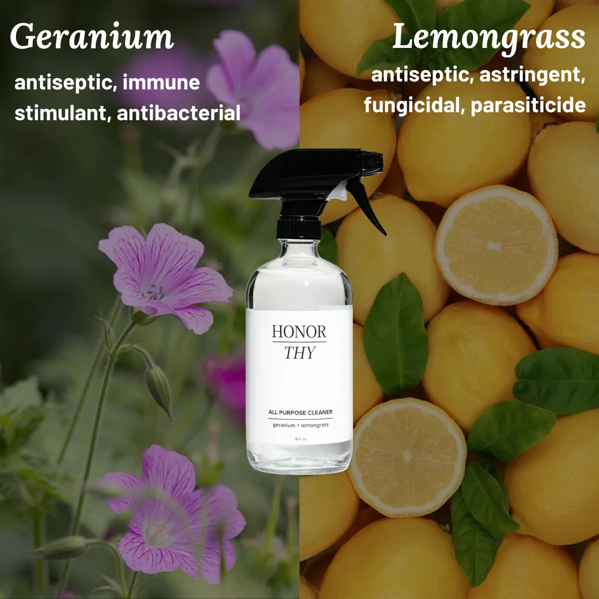 All Purpose Cleaner: Disinfecting with Geranium & Lemongrass