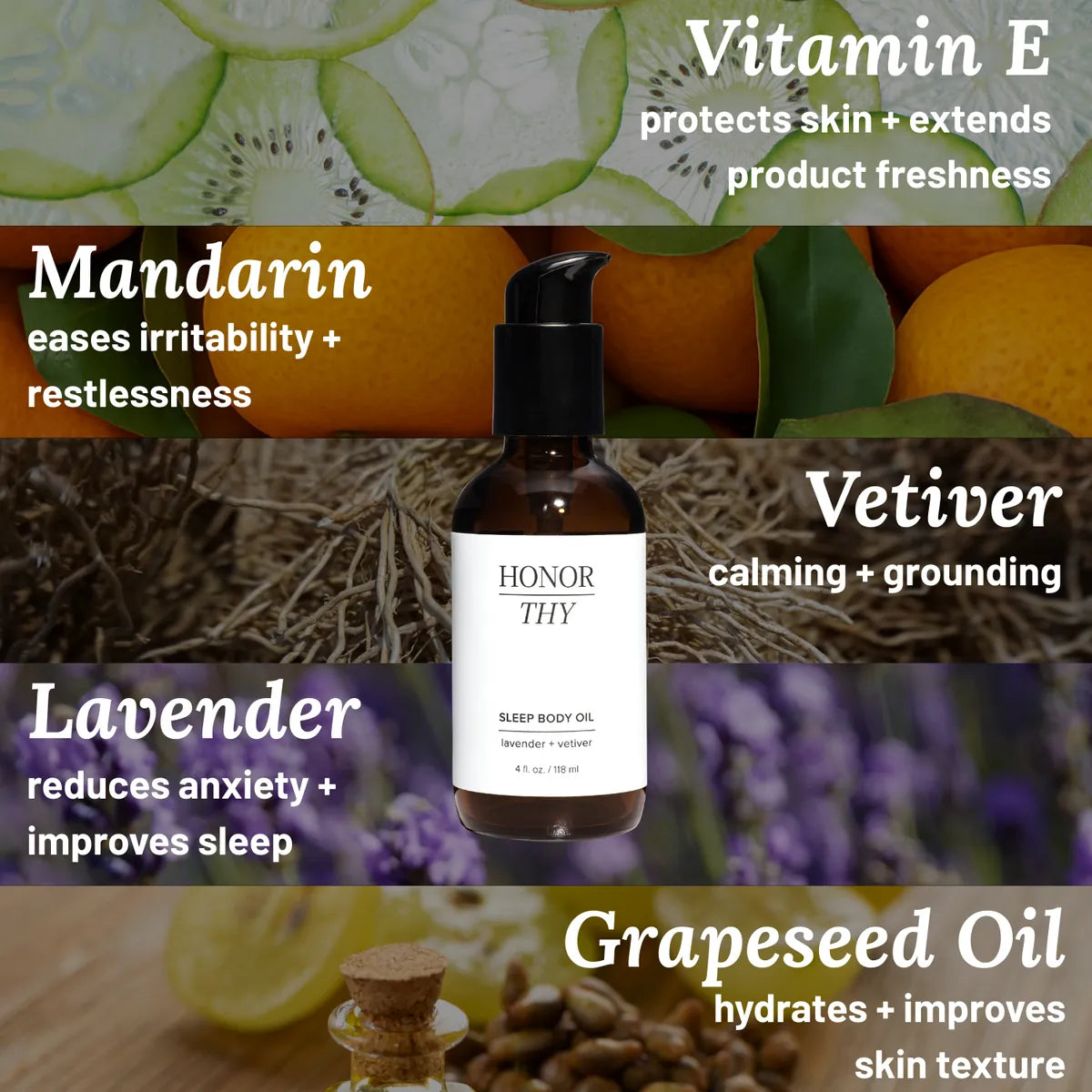 Relaxing and Calming Body Oil: Lavender, Mandarin, Vetiver