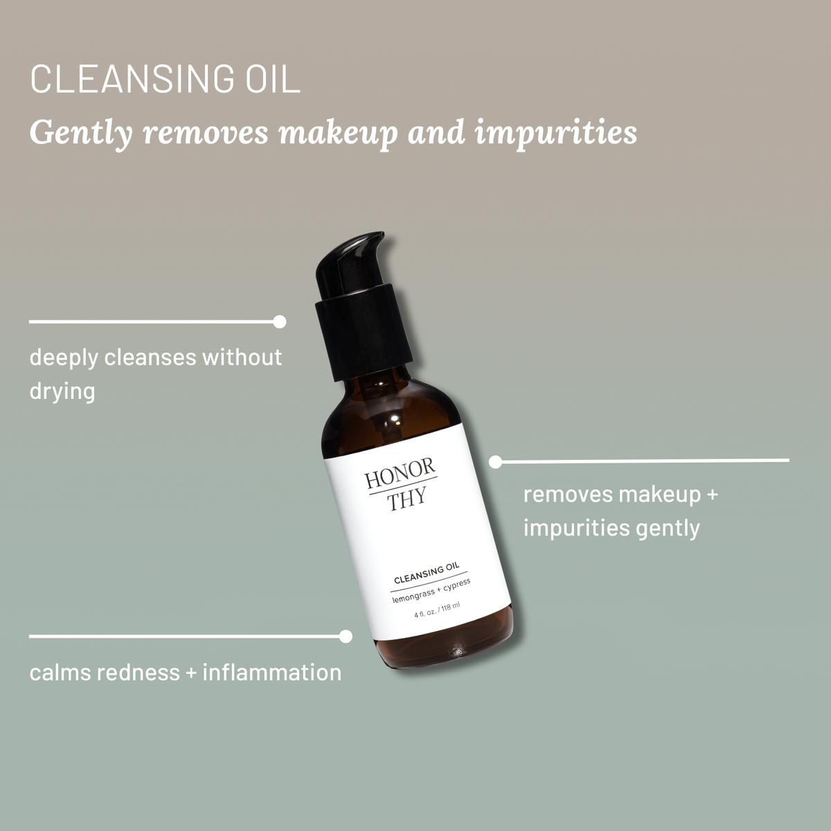 Lemongrass Cypress Makeup and Oil Cleanser: Combination/Oily Skin