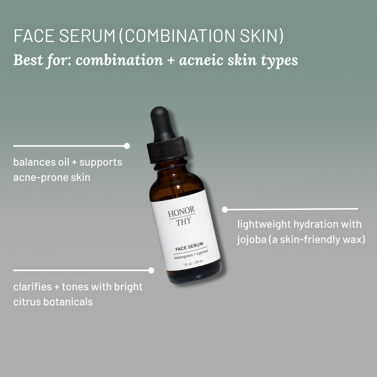 Face Serum (Combination Skin): Hydrating Natural Moisturizer with Essential Oils
