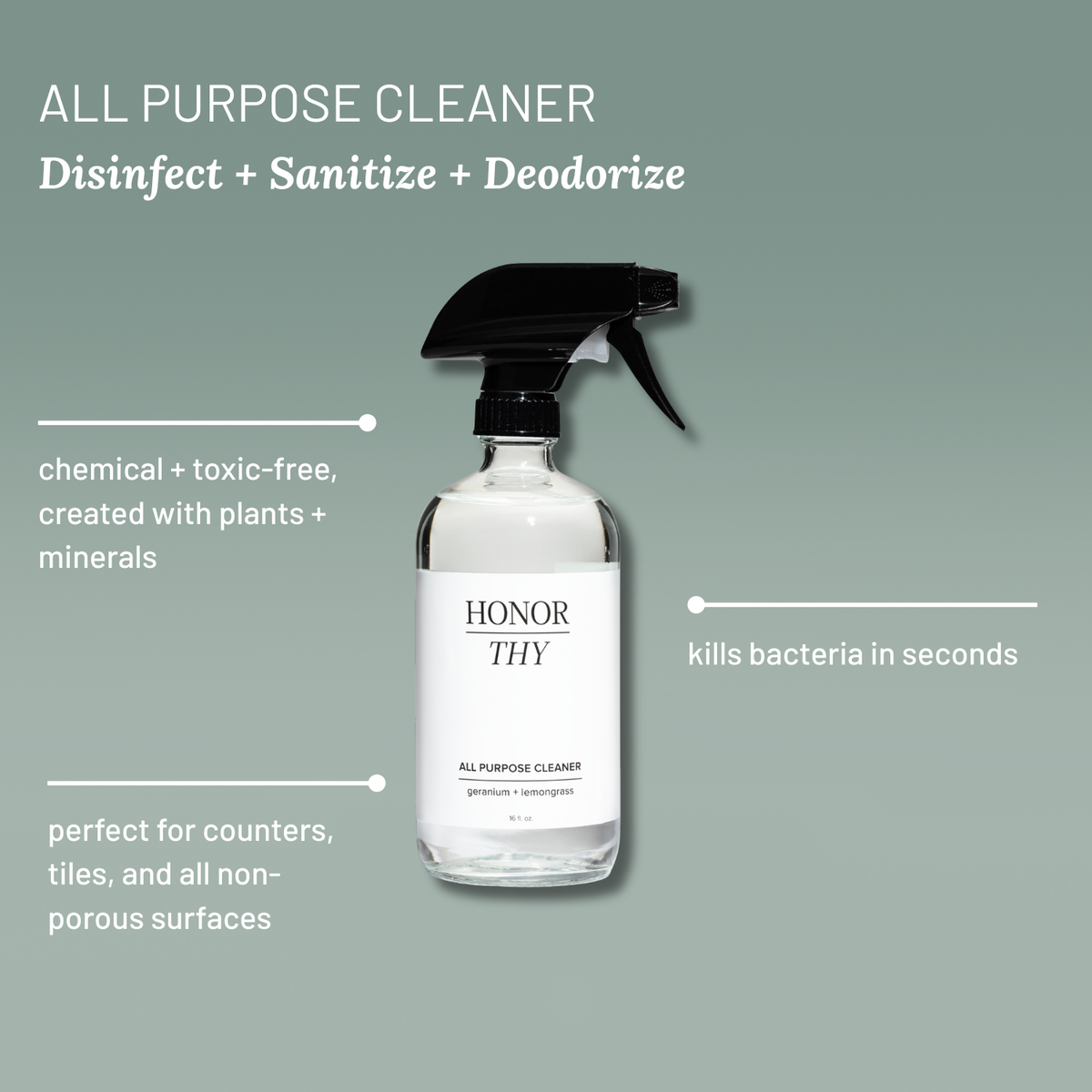 All Purpose Cleaner: Disinfecting with Geranium & Lemongrass